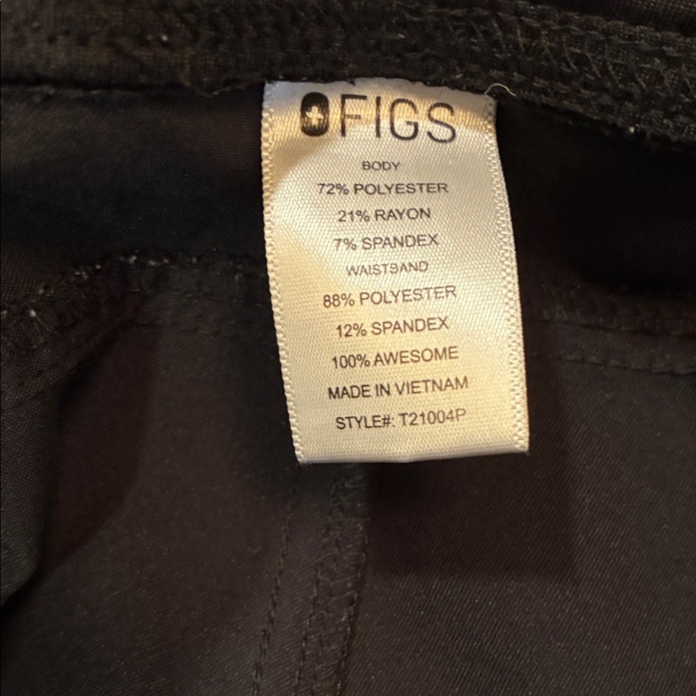 Figs Black Scrub Pants, XL Petite